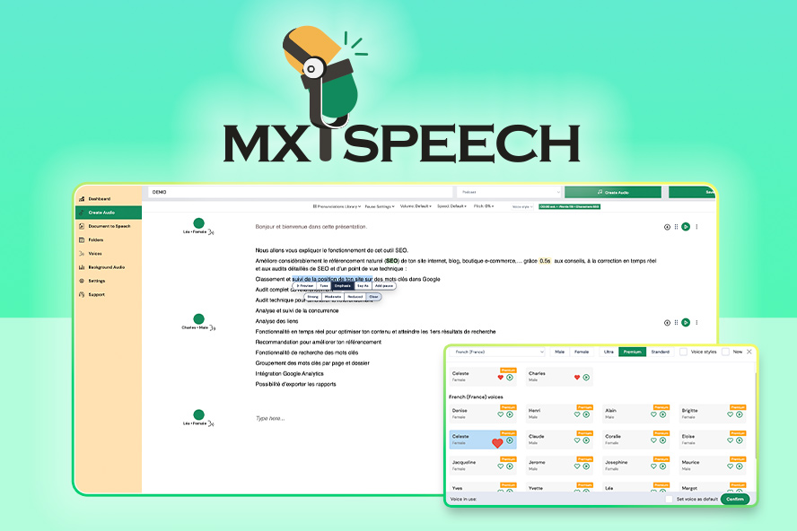 MxSpeech – Convertis tes textes en audio avec des voix