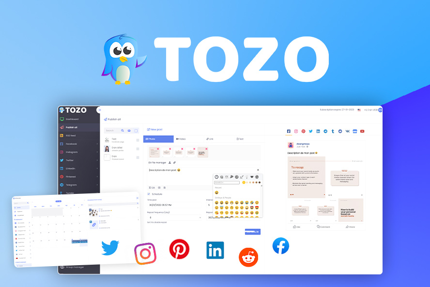 Tozo – Planifie tous les posts de tes réseaux sociaux